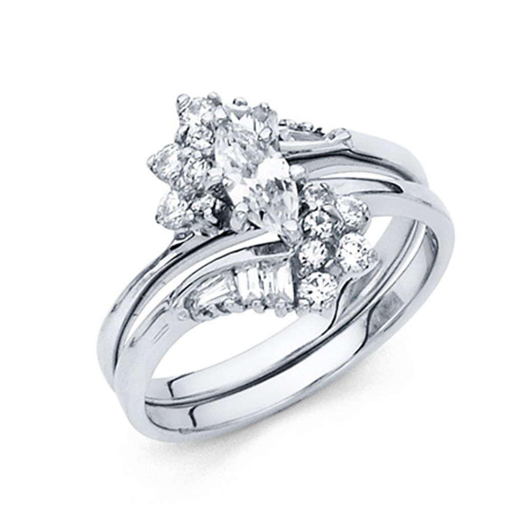 Contour Marquise-Cut & Baguette Side CZ Engagement
